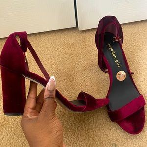 Madden Girl Velvet Bella Block Heel